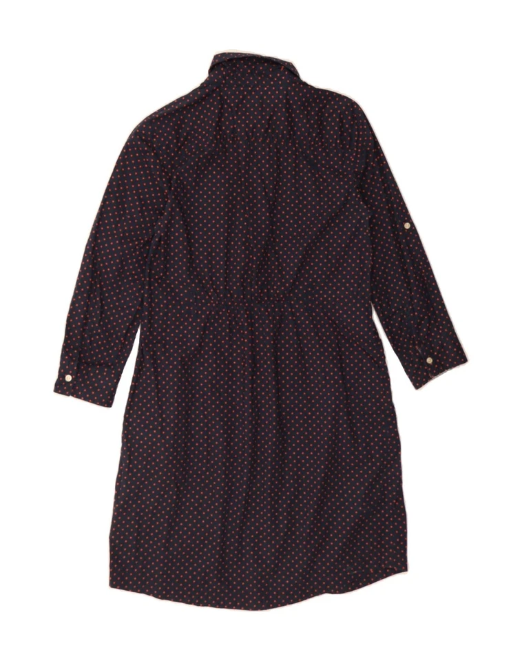 TOMMY HILFIGER Mujer Camisa Vestido Reino Unido 10 Pequeño Azul Marino Lunares AI04 Foto 2 de 3