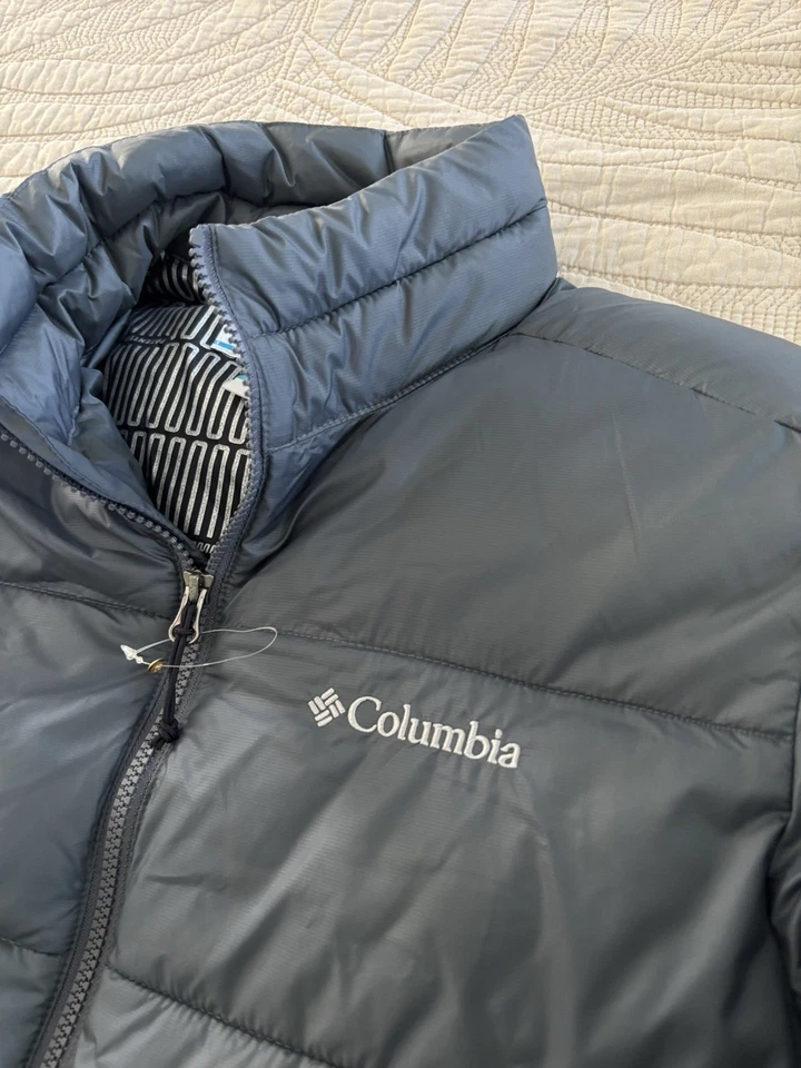 NWOT Columbia Jacket Mens Sz M Gray Thermal Coil Full Zip Puffer Pockets *read - Image 2 of 4