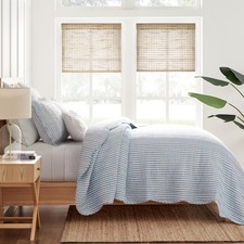 - Martha Stripe Quilt Set - Full/Queen Quilt and Two Standard Shams - Stripe ...