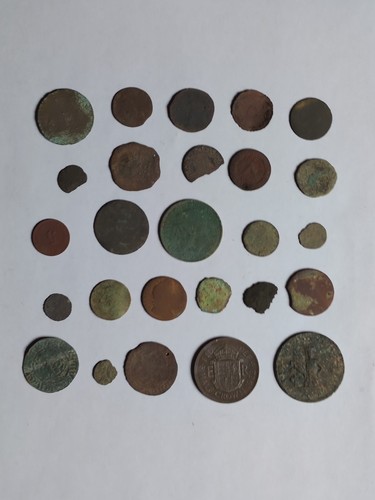 Lot de pièces de monnaie trouvailles détection de métaux non recherchées travail mixte - Romain/Médiéval - Photo 22/24