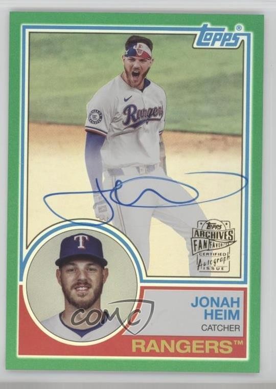 2024 Topps Archives 1983 Fan Favorite Green Foilboard /99 Jonah Heim Auto 1o7b