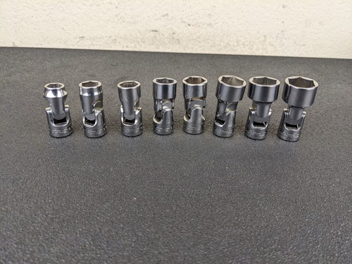 #bo046 Snap On Tools 3/8" Drive Metric Swivel Socket Set 206FSUMA + 18mm 19mm