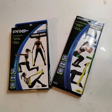 Pro Strength Toning Bands/ 1 Extra Wide/3 Narrow/Total Body Sculpt /Stretch/Tone