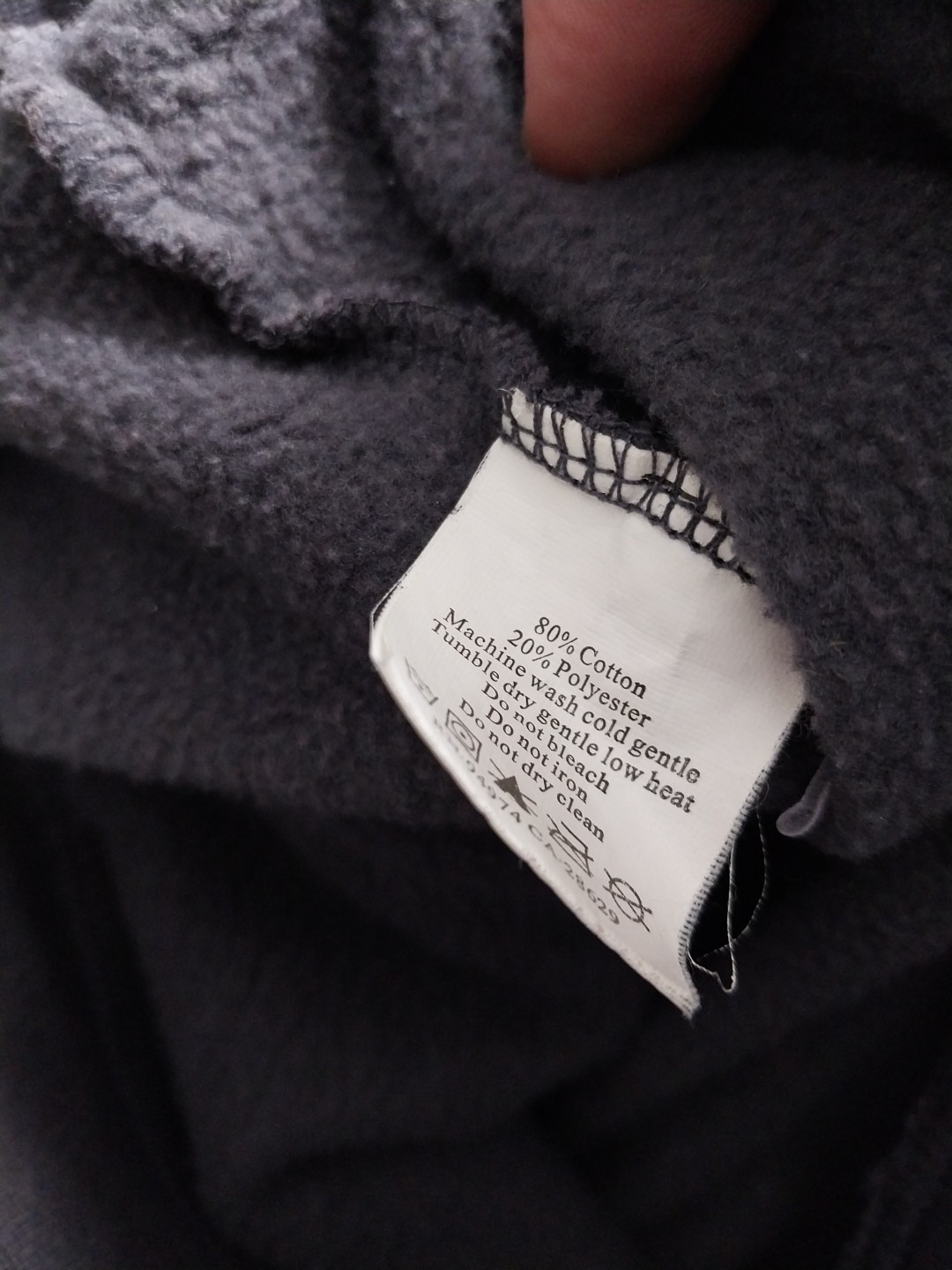 Vtg Stussy Gray Hoodie Stitched Felted Logo Mens Sz L thumbnail 4