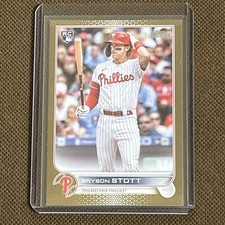 Bryson Stott RC Rookie Card 2022 Topps Update #US224 Gold #/2022 Phillies. rookie card picture