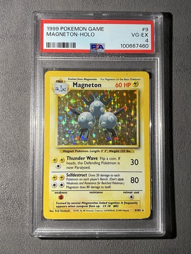 pokemon magneton holo 9/102 PSA 4