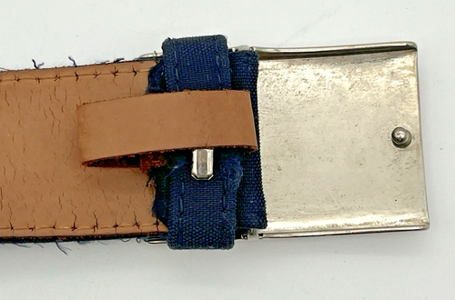 Vintage selten ESCADA Sport Made in Italy Leder bestickt 44" blau Gürtel - LESEN - Bild 11 von 12