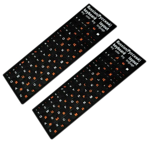 2Pack Russian Standard Keyboard Layout Sticker White Letters - Photo 3/12