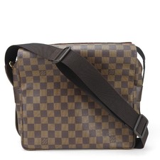 USED LOUIS VUITTON Shoulder Bag Naviglio N45255 Damier Brown Diagonal crossing