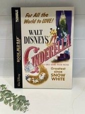 RARE Walt Disney's Cinderella Book & Blu Ray Movie Poster Making Masterpiece NEW