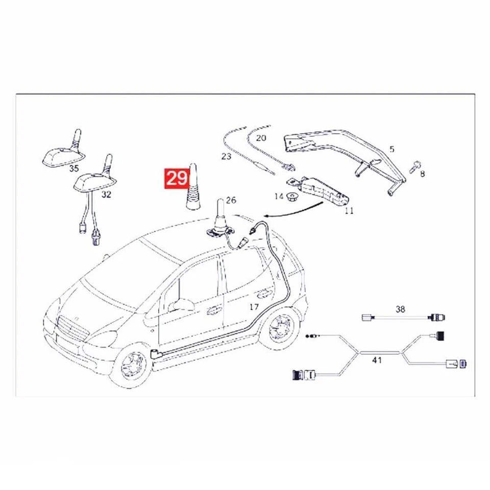 Telephone Antenna Cover Cap for Mercedes-Benz G-Class (W463) G550 2009-2012 - Изображение 3 из 4