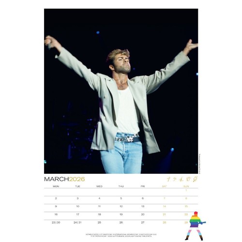 Calendario 2026 George Michael Mes para Ver Calendario A3 Producto Oficial - Imagen 2 de 7
