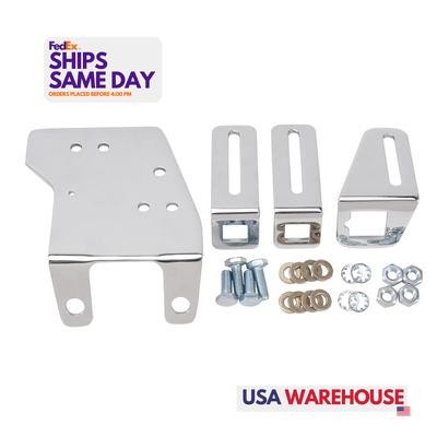 Edelbrock 8030, Kit Chrome Steel Chrome Throttle Bracket - Gm Performance Parts - Picture 1 of 9