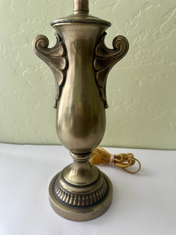 VTG Stiffel Brass Lamp Trophy Urn Shape With Deco Handles Made in USA 29”