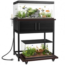20-29 Gallon Fish Tank Stand with Power Outlet and Storage Cabinet,Aquarium S...
