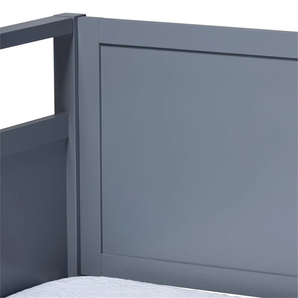 Cama de día Baxton Studio Cintia gris madera tamaño doble Foto 3 de 4