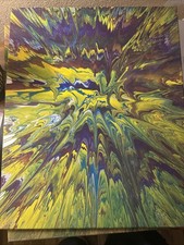 Trippy Art Spin Art Original Signed Painting Canvas