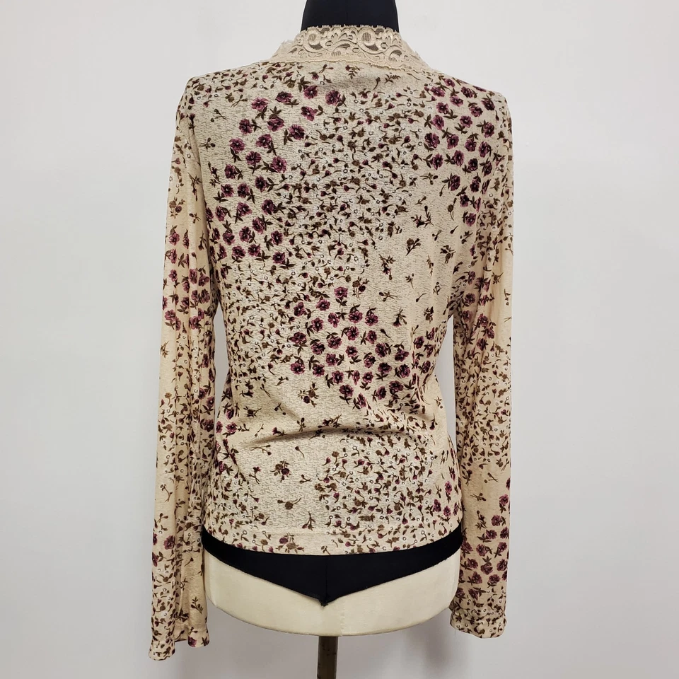 Blusa Babydoll Vintage Sem Limites Feminina Y2K Fada da Floresta Tamanho M Floral Delicada - Imagem 3 de 4