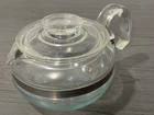 Vintage PYREX Flameware Glass 6 Cup Coffee Tea Pot 8336 Blue Tint With Lid 7756