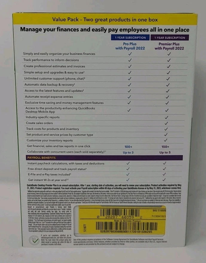 Intuit QuickBooks Desktop Premier Plus w/Payroll 2022 Accounting Software NEW - Image 3 of 4