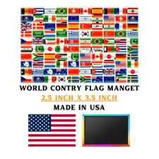 WORLD COUNTRIES FLAG FRIDGE, REFRIGERATOR SOUVENIR GIFT MAGNETS  2.5" x 3.5"
