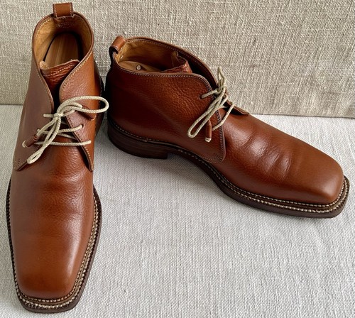 Bettanin & Venturi Norvegese Welt Cognac Pebble Grain Chukka Boot UK 9,5 US 10,5