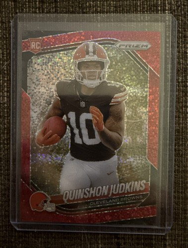 2025 Panini Prizm Football Quinshon Judkins Red Sparkle RC #313 Browns Rookie