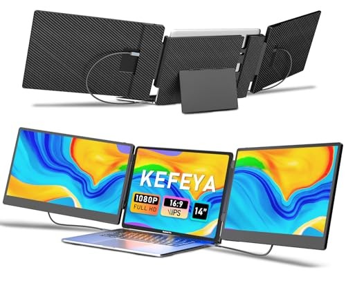 Laptop Screen Extender, 14" FHD 1080P Triple Portable Monitor for Laptop 13 - Picture 2 of 7