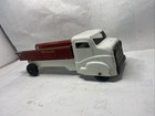 Vintage 13" Pressed Steel 1950's Structo Toys Red And White Custom FarmBed Truck
