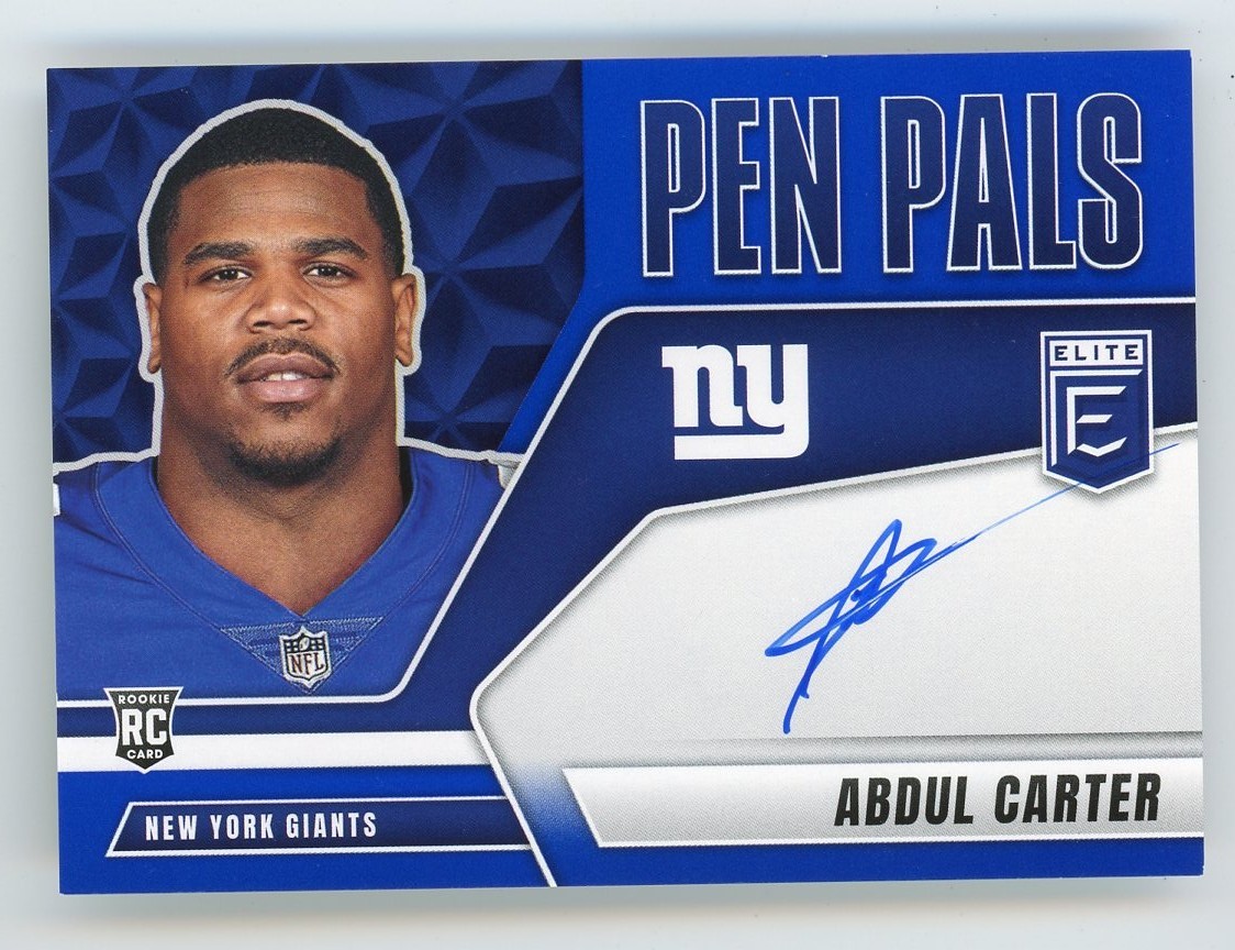 2025 Panini Donruss Elite #PP-ACA Abdul Carter RC Rookie Pen Pals Blue Ink Auto