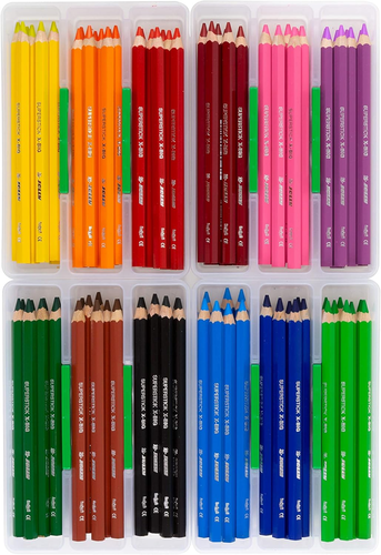 Valigetta X-Big, 96 Matite Colorate in 12 Colori, in Pratica Scatola Helkel Con - Foto 10 di 12