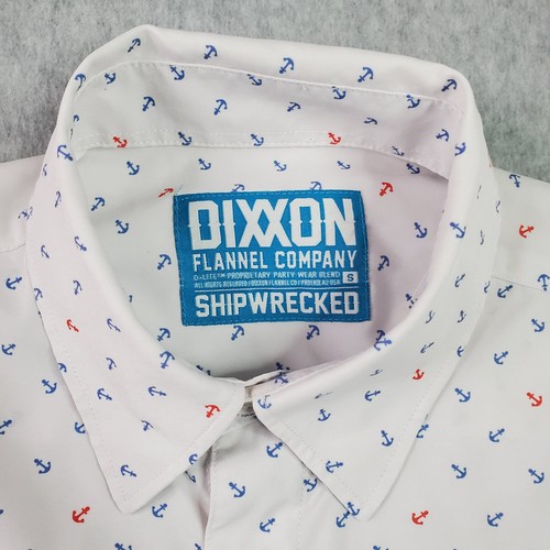 Dixxon Flannel Company Shirt Men's Small Shipwrecked Anchors White Button Up - Picture 3 of 12