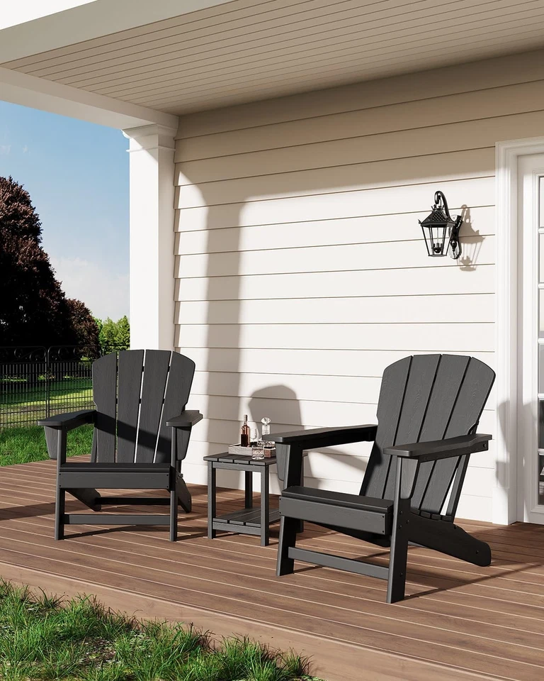Silla Adirondack para patio, jardín, fogata, plástico HDPE duradero, 350 lb máximo Foto 3 de 4
