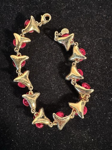Vintage Danbury Mint "A Dozen Red Roses" 14KT Gold-Clad 7 1/2" Bracelet - Picture 5 of 5