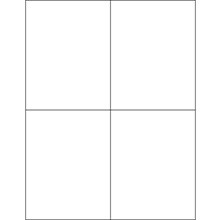 4 1/4 x 5 1/2" White Rectangle Laser Labels-4 Labels per Sheet-400 per Case