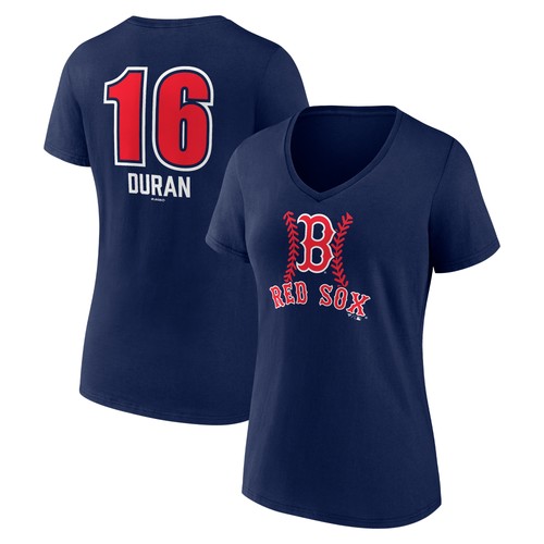 Women's Jarren Duran Navy Boston Red Sox Fastball Player Name & Number V-Neck - Bild 1 von 3