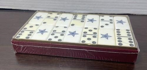 Puremco Dominoes ~Blue & White Star~Professional Extra Thick SEALED New Vintage - Picture 5 of 9