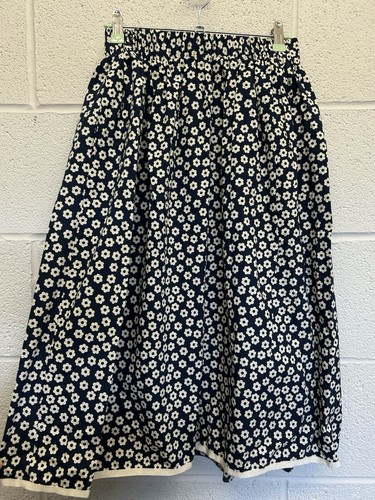Orla Kiely Blue & White Floral Elastic Waist Skirt Size 8 - Picture 8 of 10