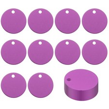25 Pcs 1" Metal Round Stamping Blanks Tags, Blank Tag with Hole Purple
