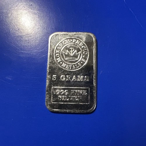 Monarch Precious Metals 5 Grams .999 Fine Silver Bar # 26123