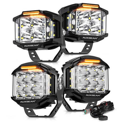 AUXBEAM 4" Side Shooter LED Cube Pods Offroad Driving DRL For Polaris RZR PRO XP - Picture 11 of 12