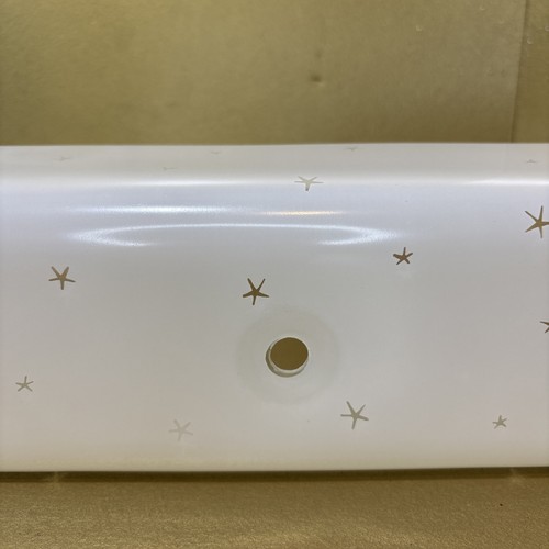 Vintage MCM Glas Waschtisch Licht Abdeckung 25"x4" U-Form Bar Atom Sterne 2-Loch - Bild 5 von 17