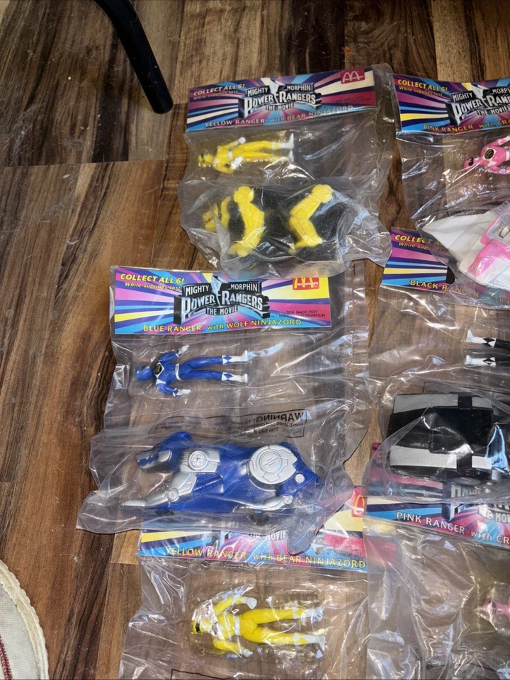 Lote de (6) juguetes Happy Meal Mighty Morphin Power Rangers McDonalds 1995 de colección Foto 4 de 4