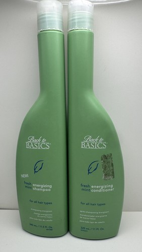 Back To Basics Fresh Energizing Mint Shampoo 11.5oz & Conditioner 11oz - Picture 1 of 2