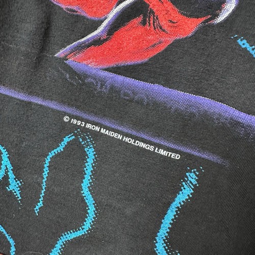Vintage 90's Iron Maiden All Over Print Lightning A Real Live One Tour T-Shirt - Picture 6 of 6