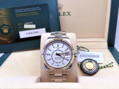 2024 Rolex Sky Dweller 336934 42mm White Dial 18k White Gold Steel