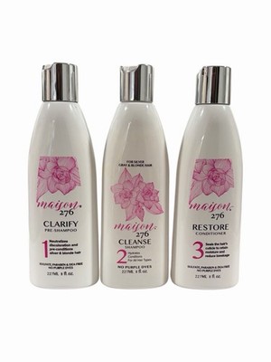 Maison 276 3 Step System Clarify Pre Shampoo, Hydrate Shampoo, Restore 1, 2, 3