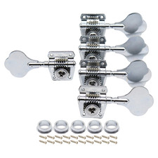 Vintage Open Style 5-strings Bass Tuning Pegs 4R1L Tuners Machines Heads Silver