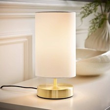 Touch Dimmer Table Lamp Bedside Bedroom Brushed Gold Desk Light Living Room Home