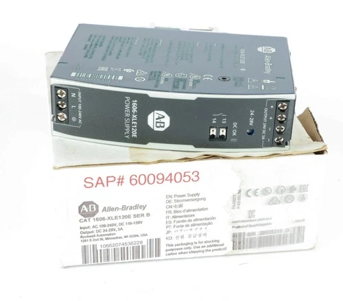Allen Bradley 1606-XLE120E Power Supply, 100-240VAC Input, 24-28VDC 5Amp Output